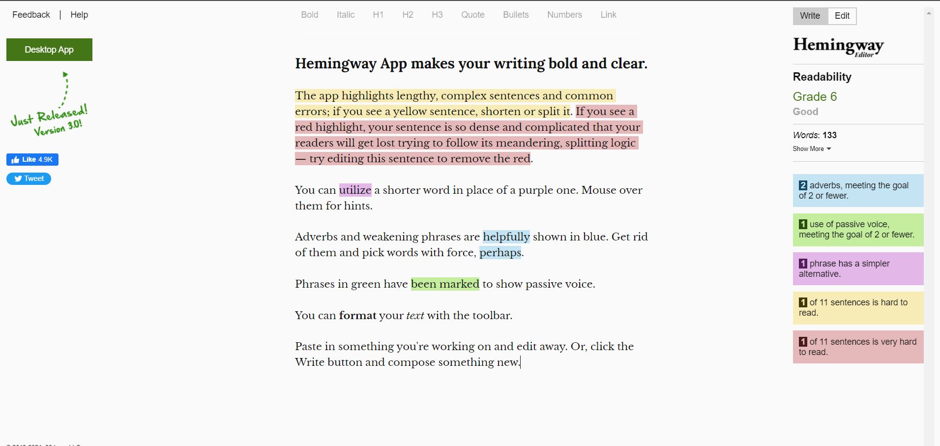 hemingway editor content editing tool